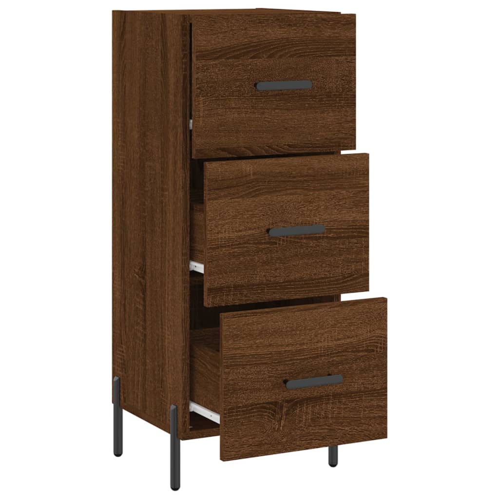 Skjenk brun eik 34,5x34x90 cm konstruert tre