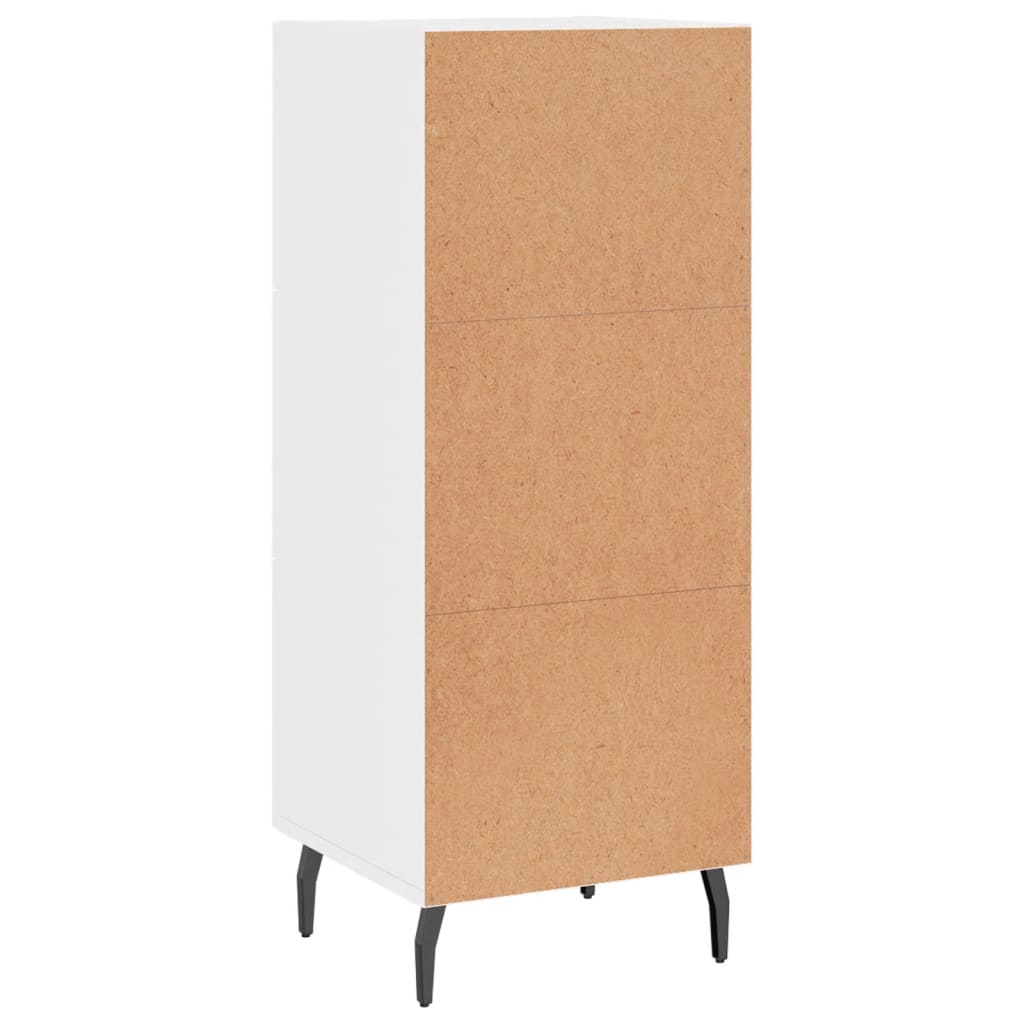 Skjenk høyglans hvit 34,5x34x90 cm konstruert tre