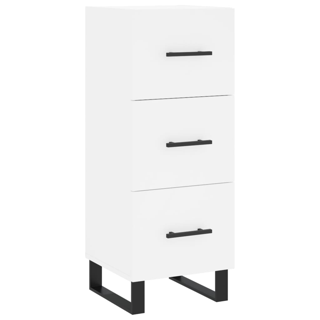 Skjenk hvit 34,5x34x90 cm konstruert tre
