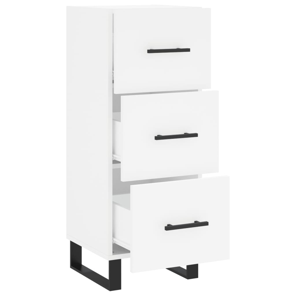 Skjenk hvit 34,5x34x90 cm konstruert tre