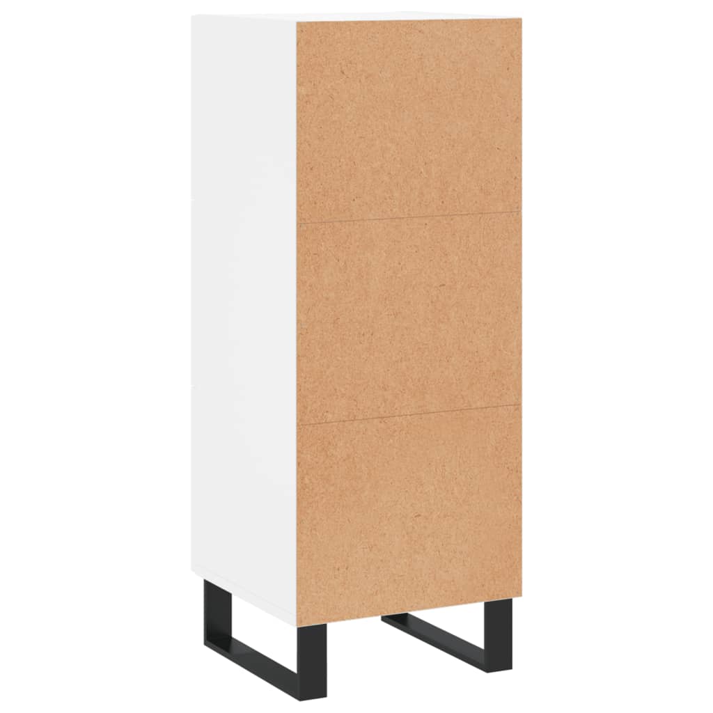 Skjenk hvit 34,5x34x90 cm konstruert tre
