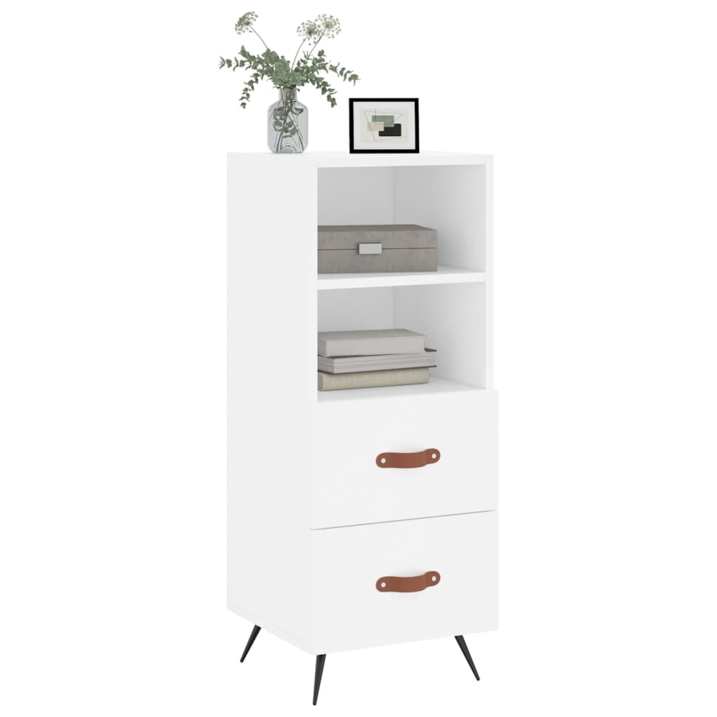 Skjenk hvit 34,5x34x90 cm konstruert tre