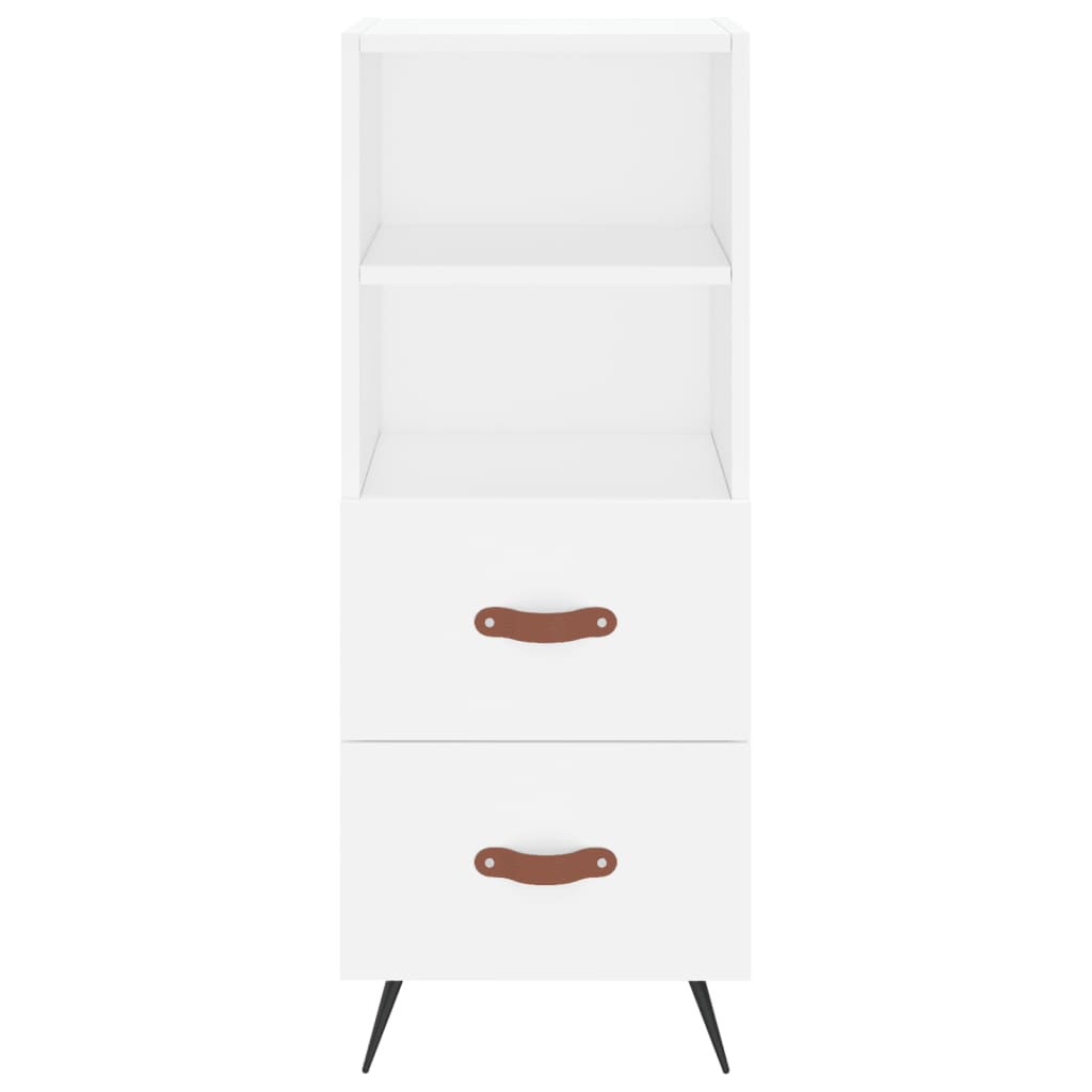 Skjenk hvit 34,5x34x90 cm konstruert tre