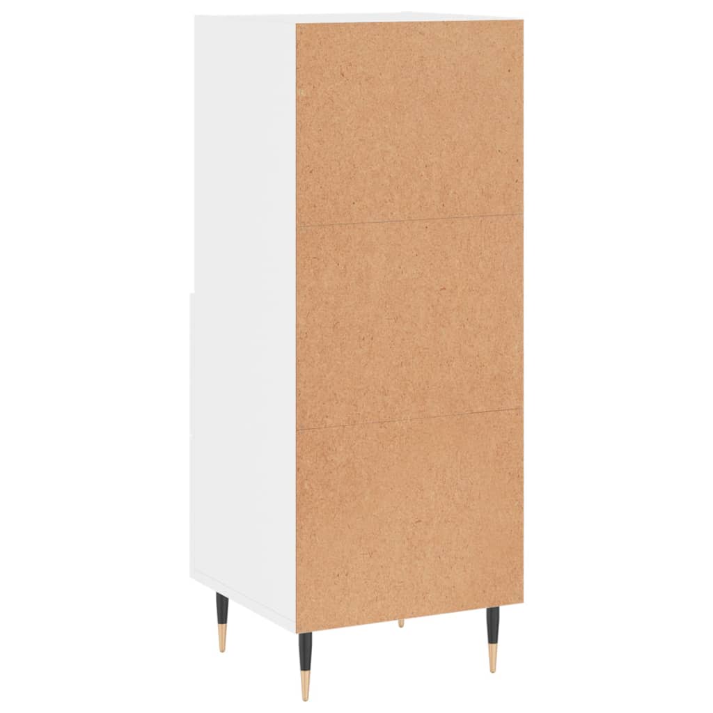 Skjenk høyglans hvit 34,5x34x90 cm konstruert tre