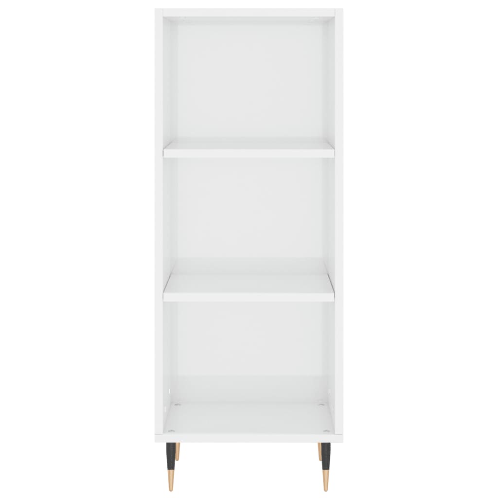 Skjenk høyglans hvit 34,5x32,5x90 cm konstruert tre