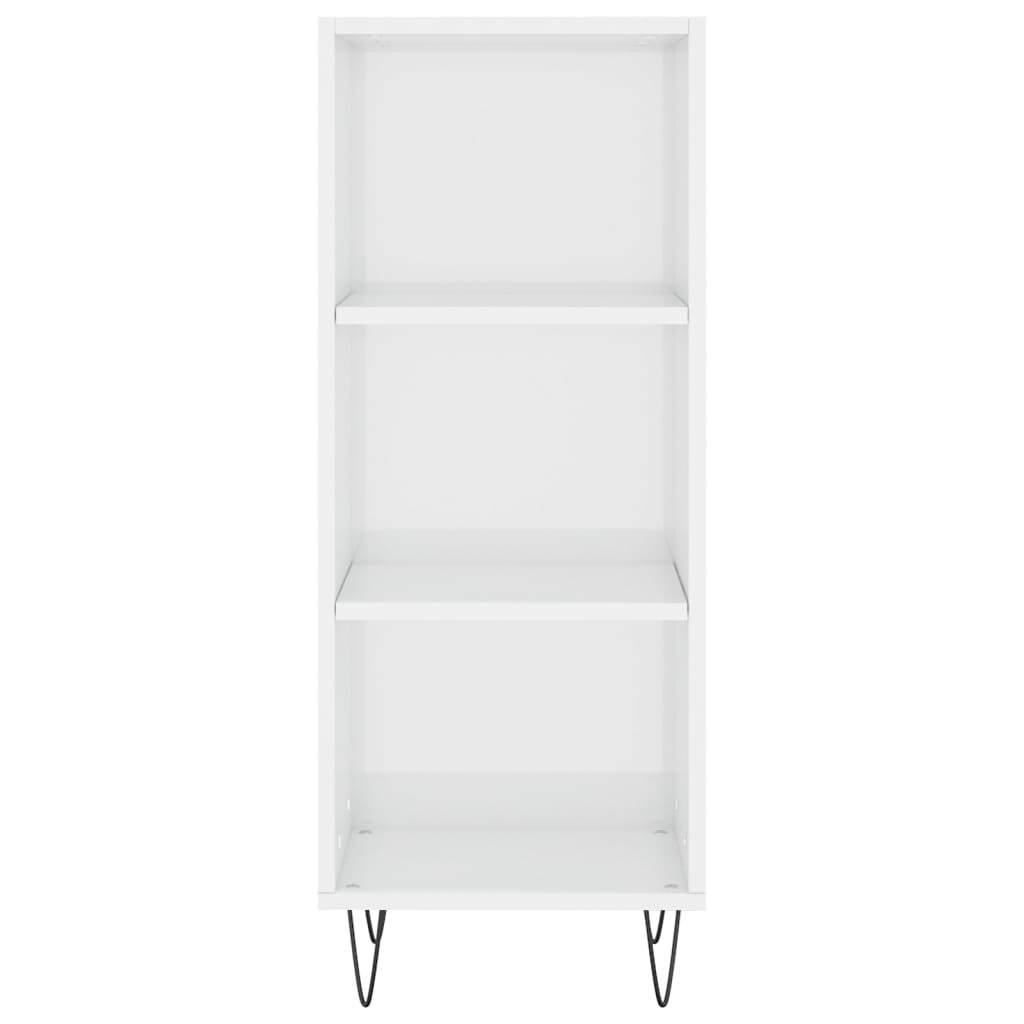 Skjenk høyglans hvit 34,5x32,5x90 cm konstruert tre