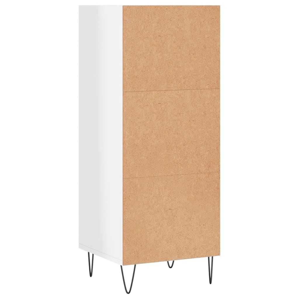 Skjenk høyglans hvit 34,5x32,5x90 cm konstruert tre