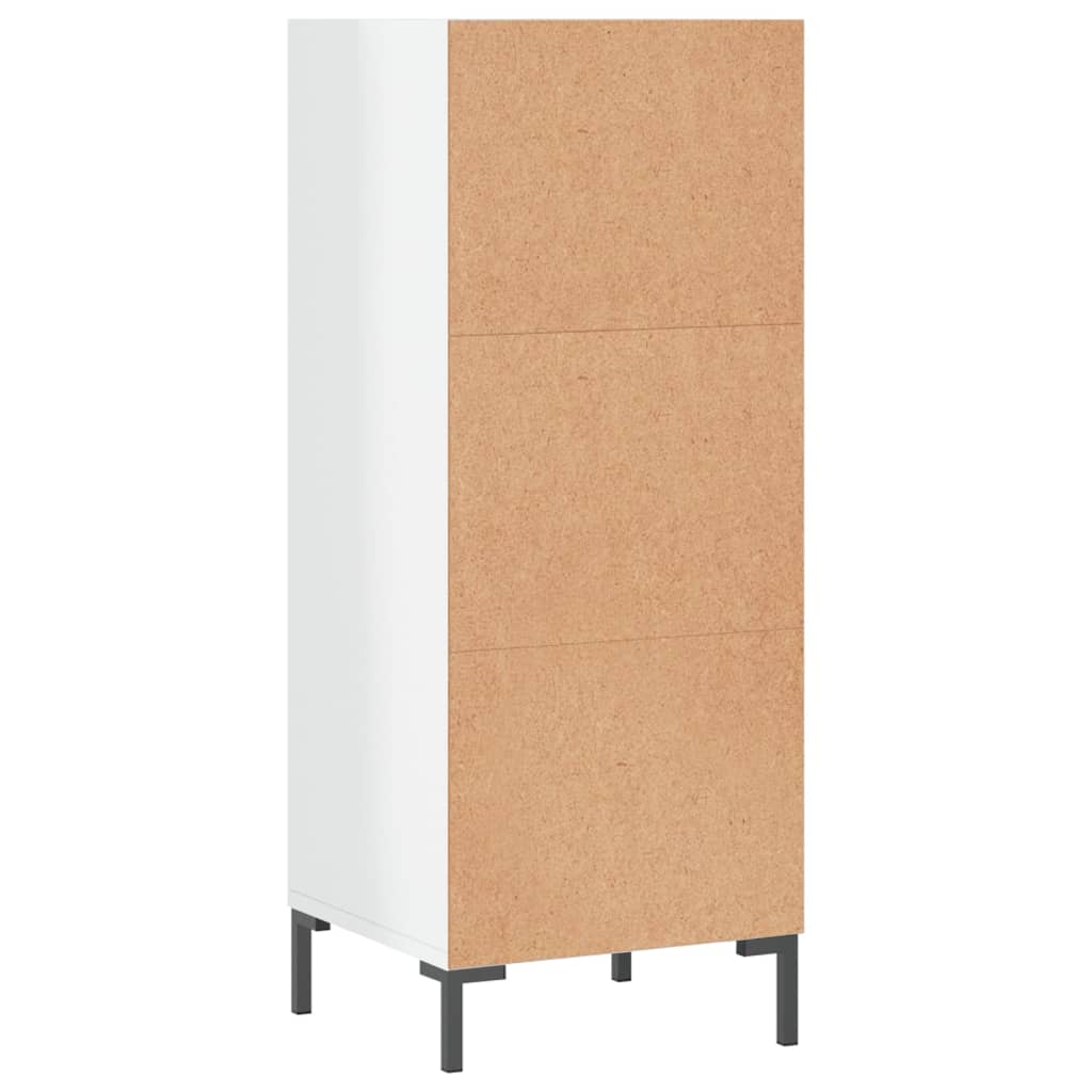 Skjenk høyglans hvit 34,5x32,5x90 cm konstruert tre
