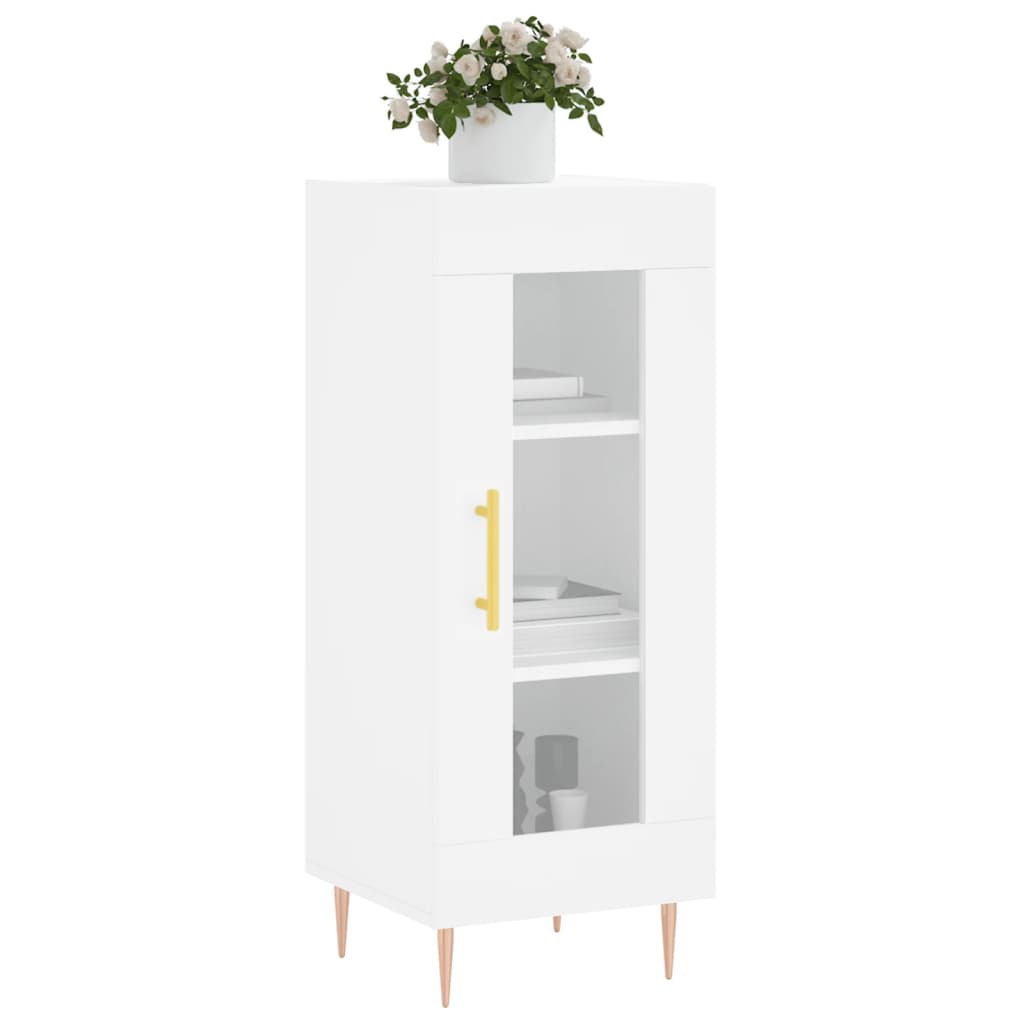 Skjenk hvit 34,5x34x90 cm konstruert tre