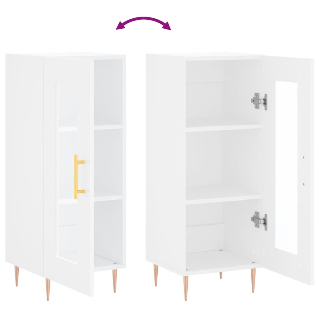 Skjenk hvit 34,5x34x90 cm konstruert tre