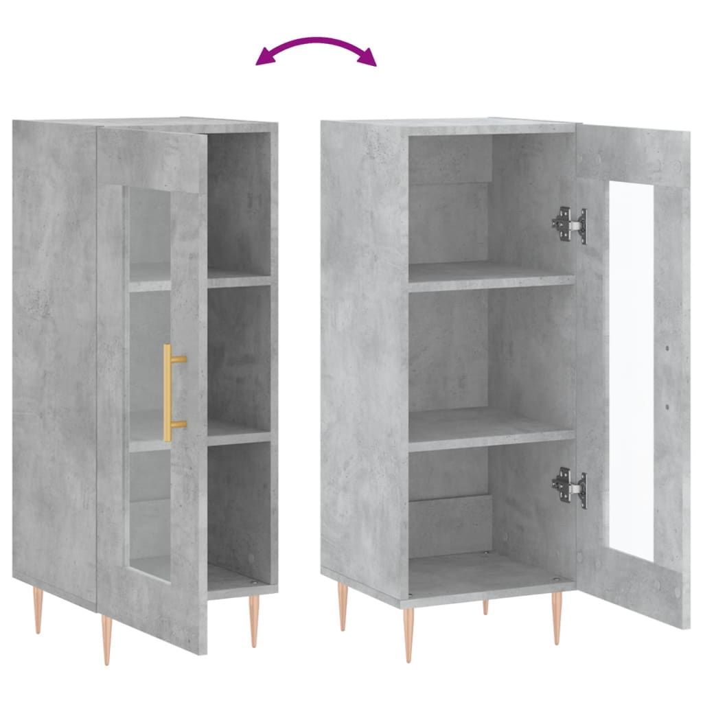 Skjenk betonggrå 34,5x34x90 cm konstruert tre