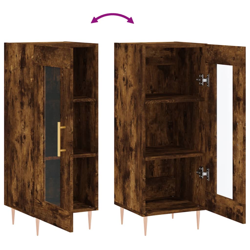 Skjenk røkt eik 34,5x34x90 cm konstruert tre vidaXL