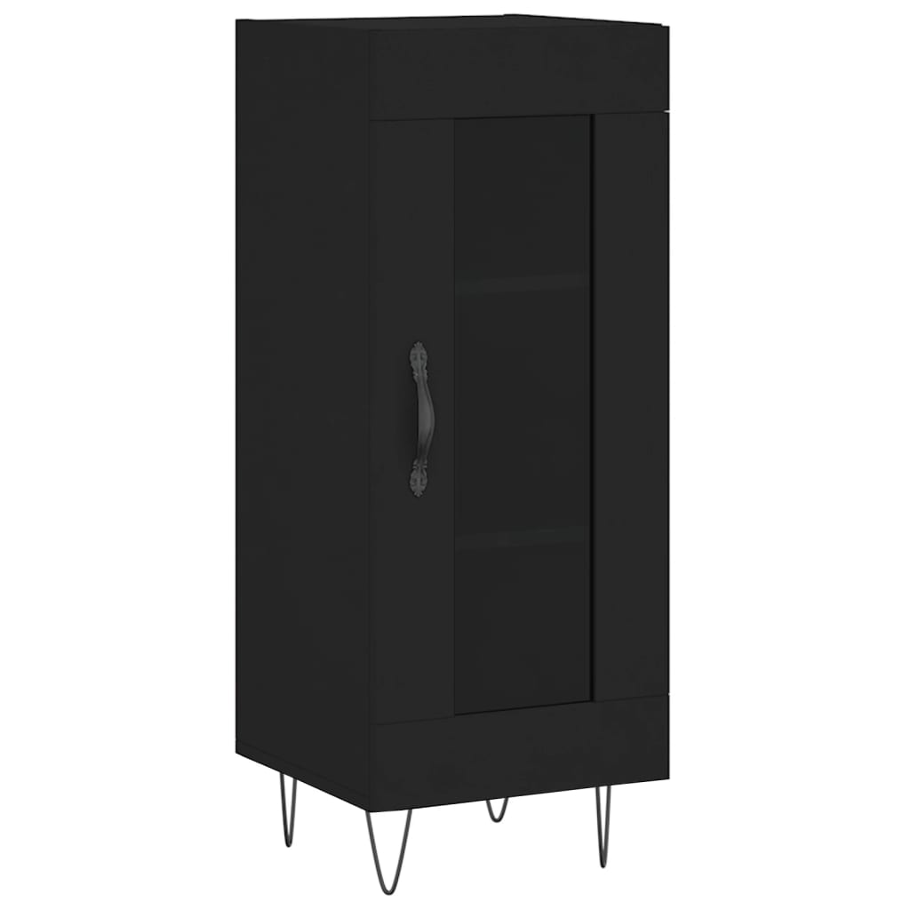 Skjenk svart 34,5x34x90 cm konstruert tre