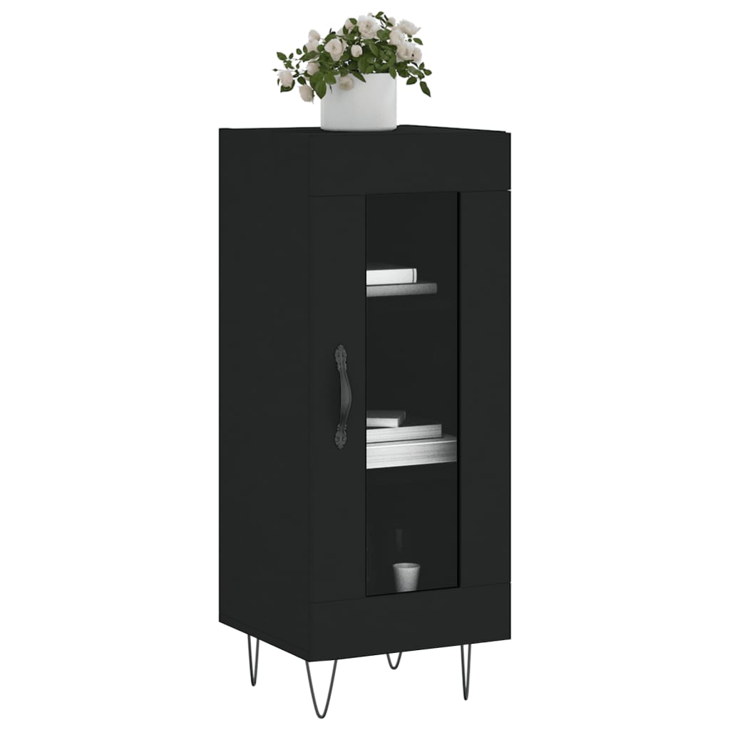 Skjenk svart 34,5x34x90 cm konstruert tre