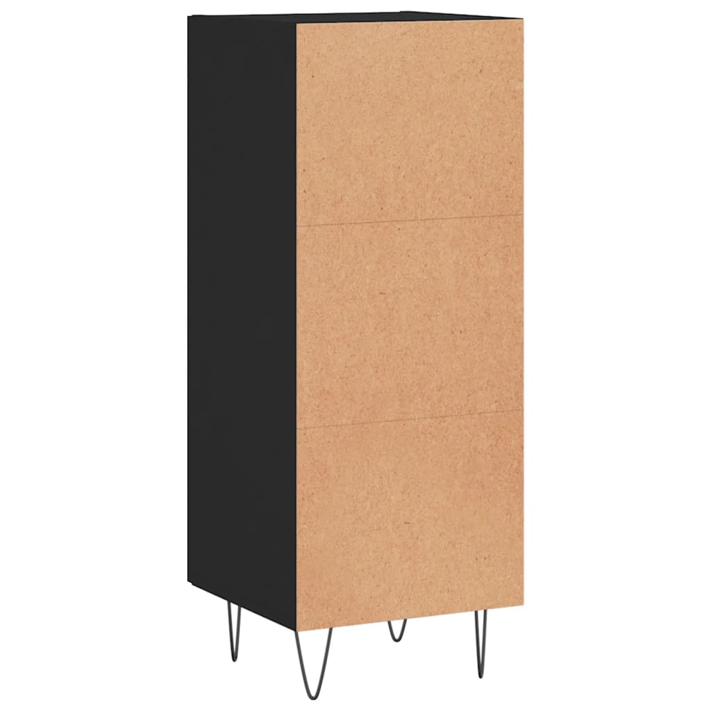 Skjenk svart 34,5x34x90 cm konstruert tre