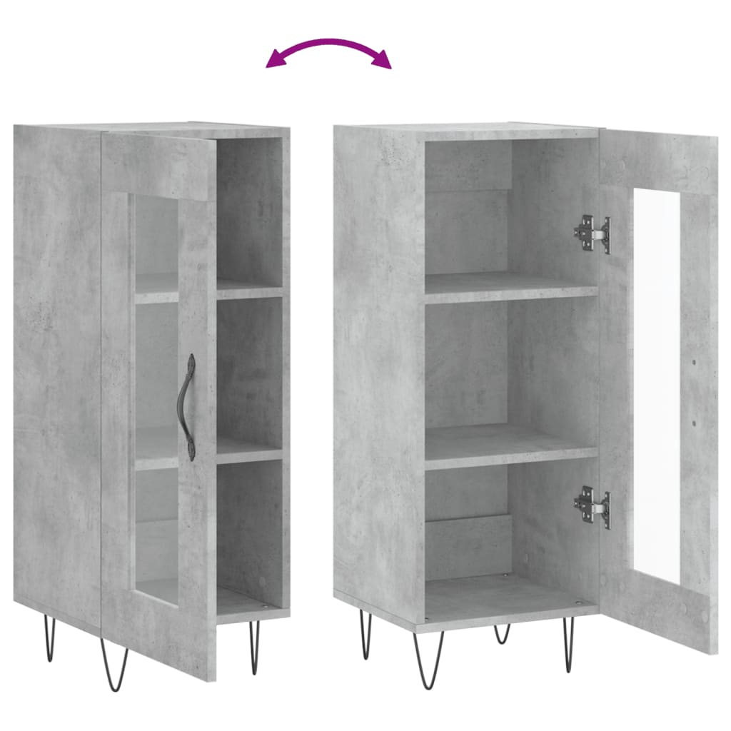 Skjenk betonggrå 34,5x34x90 cm konstruert tre