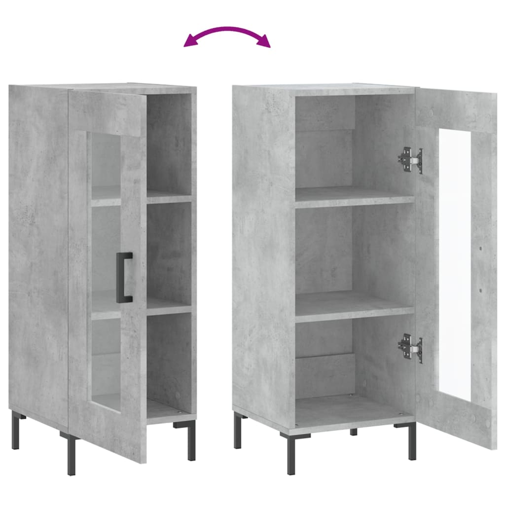 Skjenk betonggrå 34,5x34x90 cm konstruert tre