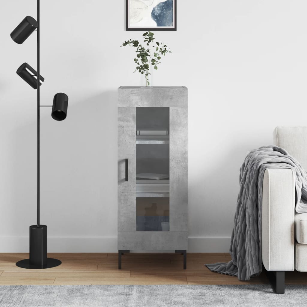 Skjenk betonggrå 34,5x34x90 cm konstruert tre