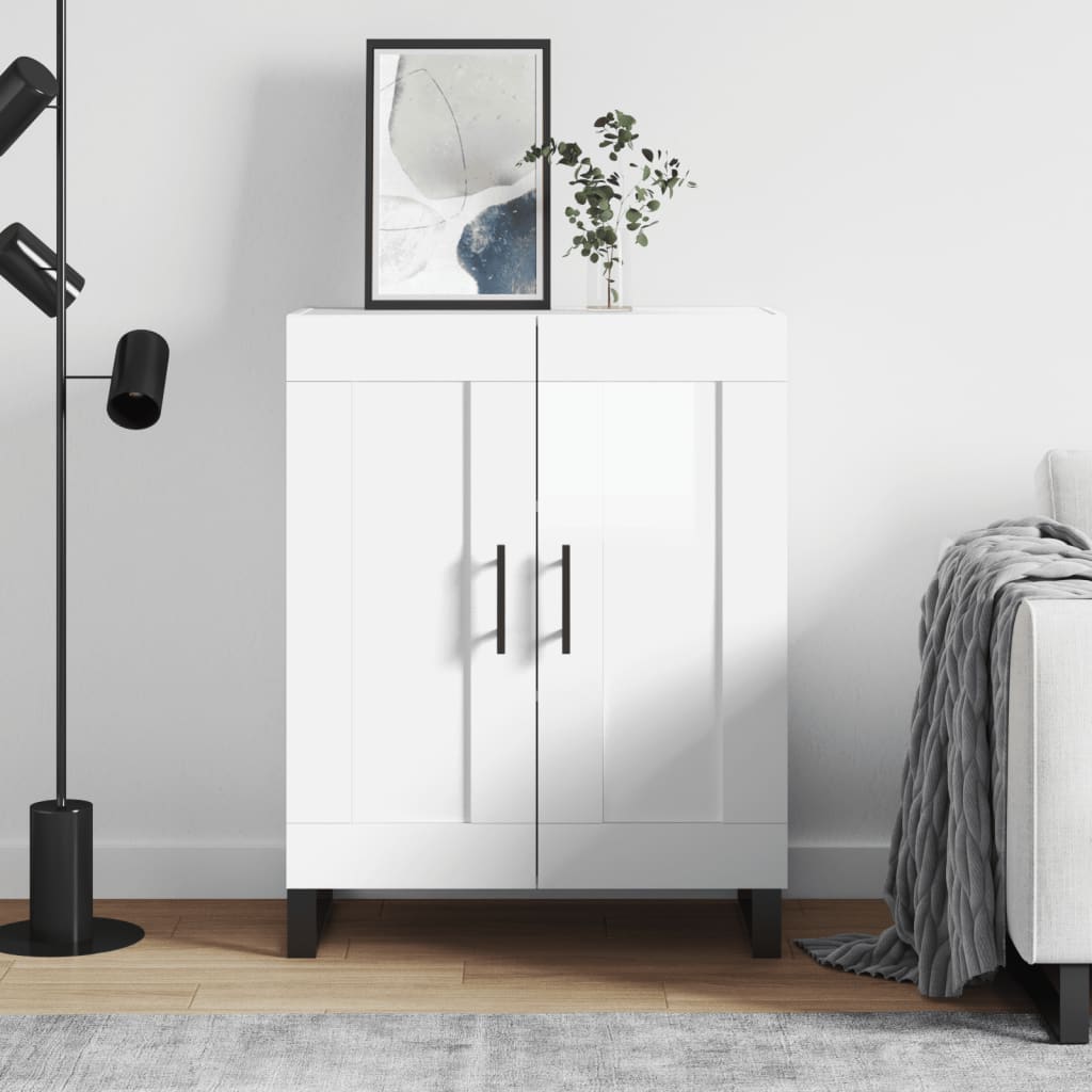 Skjenk høyglans hvit 69,5x34x90 cm konstruert tre vidaXL