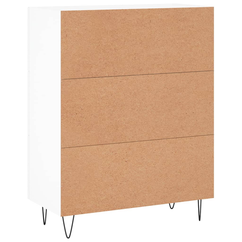 Skjenk hvit 69,5x34x90 cm konstruert tre