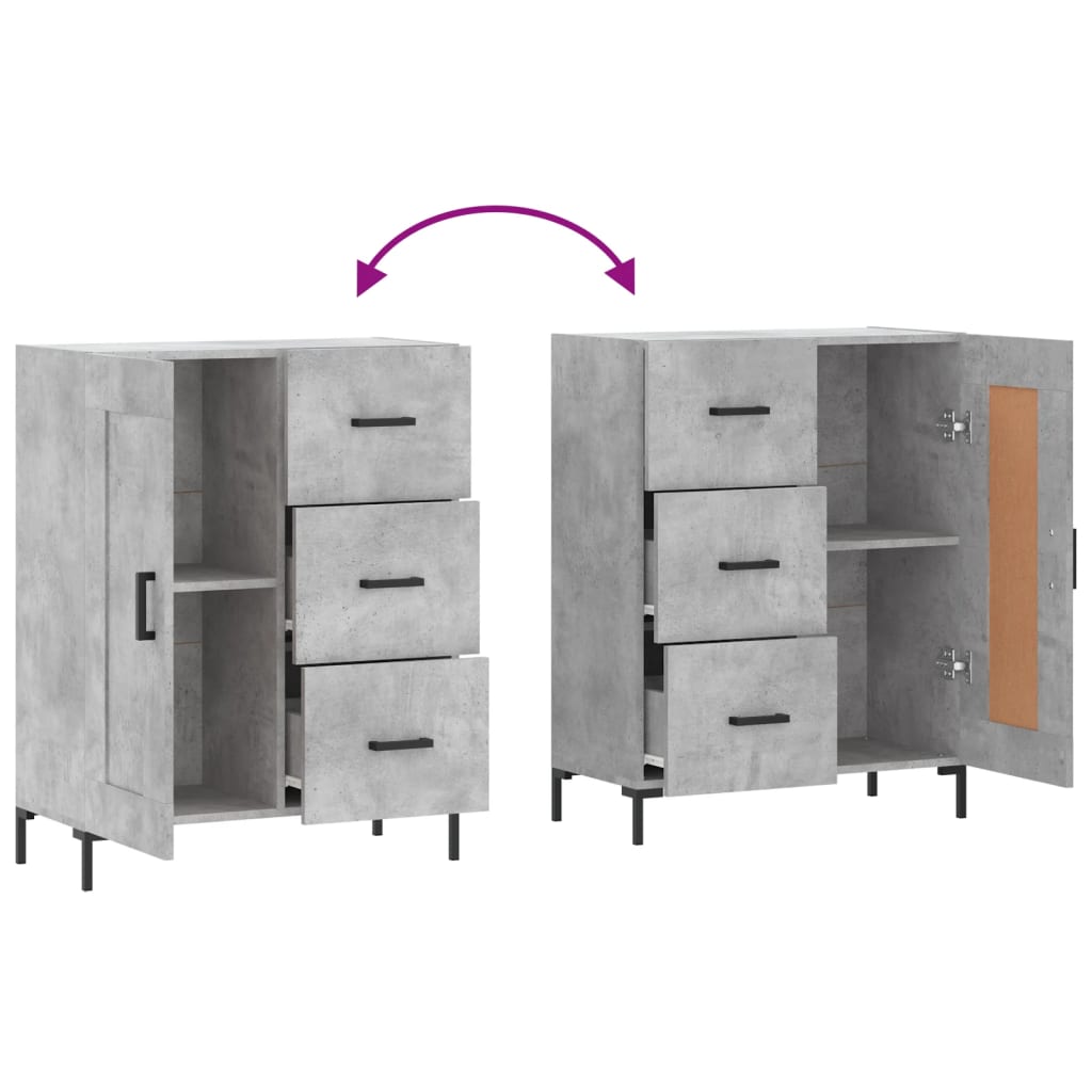 Skjenk betonggrå 69,5x34x90 cm konstruert tre