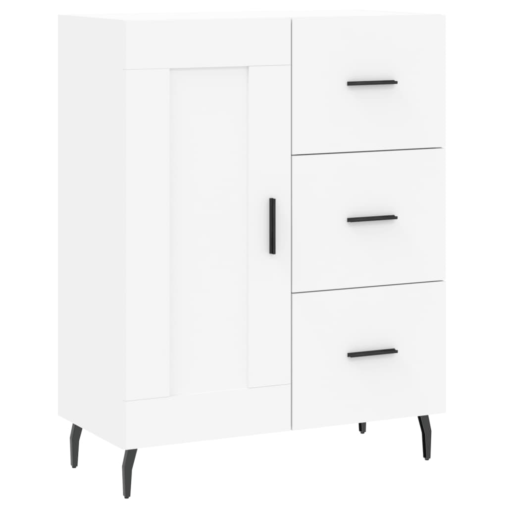Skjenk hvit 69,5x34x90 cm konstruert tre