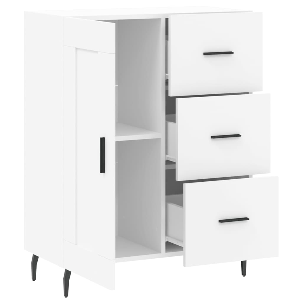 Skjenk hvit 69,5x34x90 cm konstruert tre