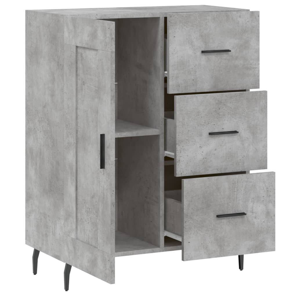 Skjenk betonggrå 69,5x34x90 cm konstruert tre vidaXL