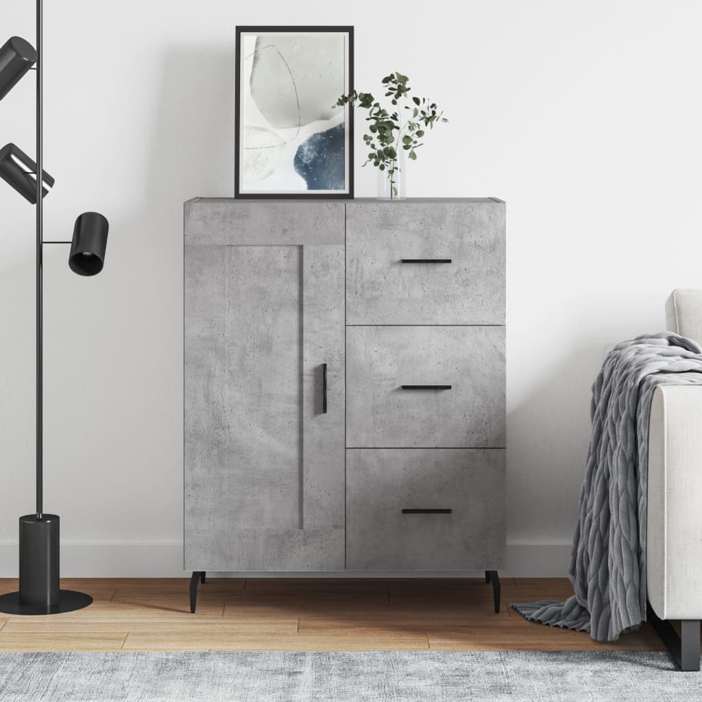 Skjenk betonggrå 69,5x34x90 cm konstruert tre vidaXL