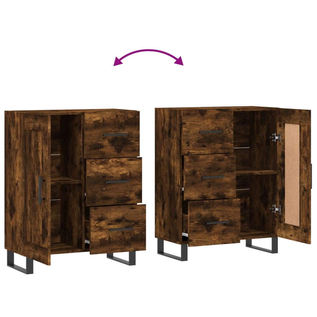 Skjenk røkt eik 69,5x34x90 cm konstruert tre