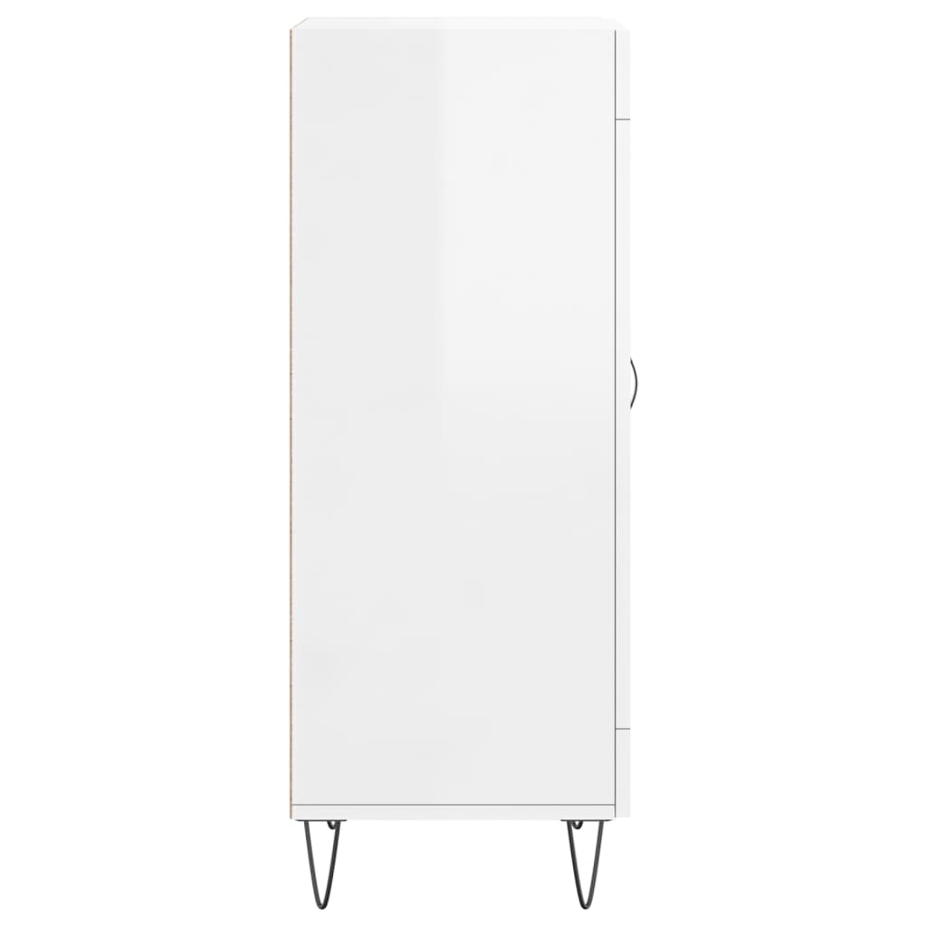 Skjenk høyglans hvit 34,5x34x90 cm konstruert tre
