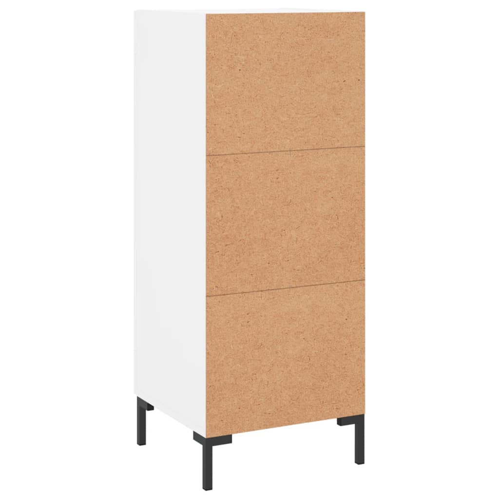 Skjenk hvit 34,5x34x90 cm konstruert tre