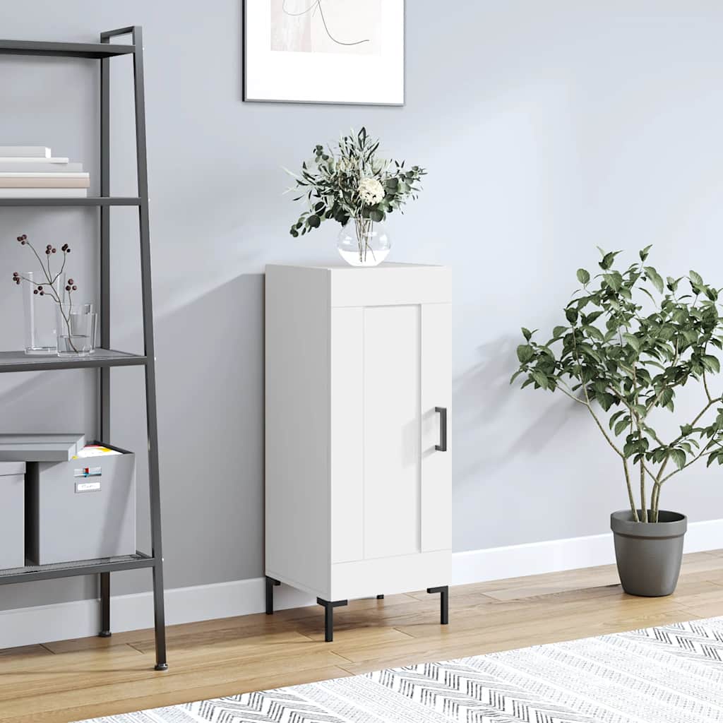 Skjenk hvit 34,5x34x90 cm konstruert tre