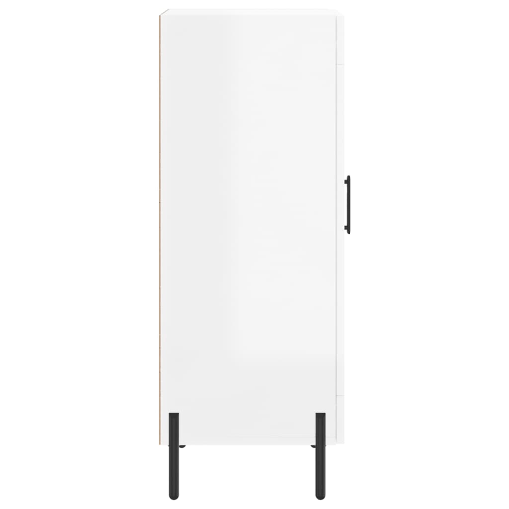 Skjenk høyglans hvit 34,5x34x90 cm konstruert tre