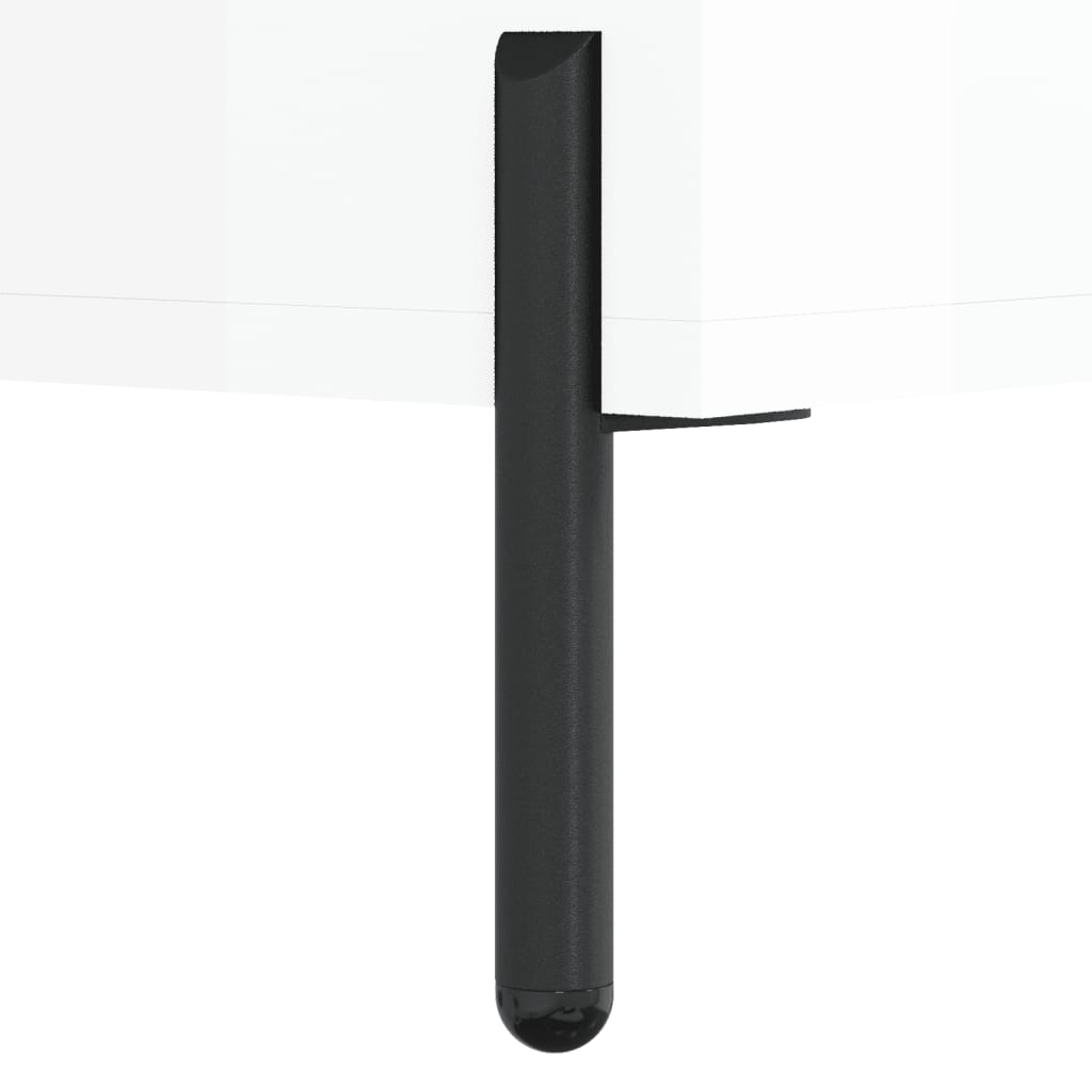 Skjenk høyglans hvit 34,5x34x90 cm konstruert tre
