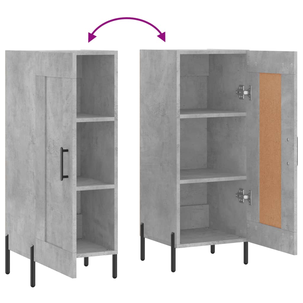 Skjenk betonggrå 34,5x34x90 cm konstruert tre