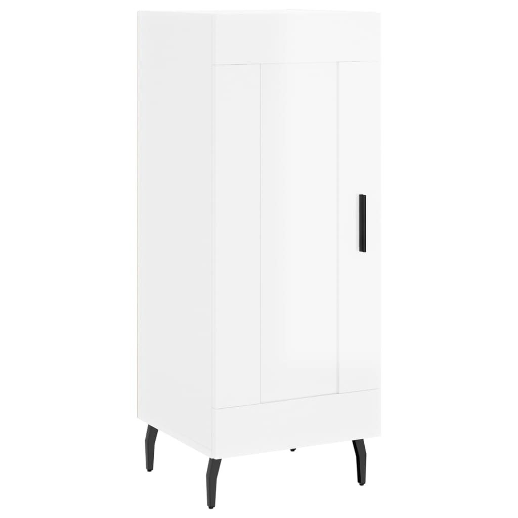Skjenk høyglans hvit 34,5x34x90 cm konstruert tre