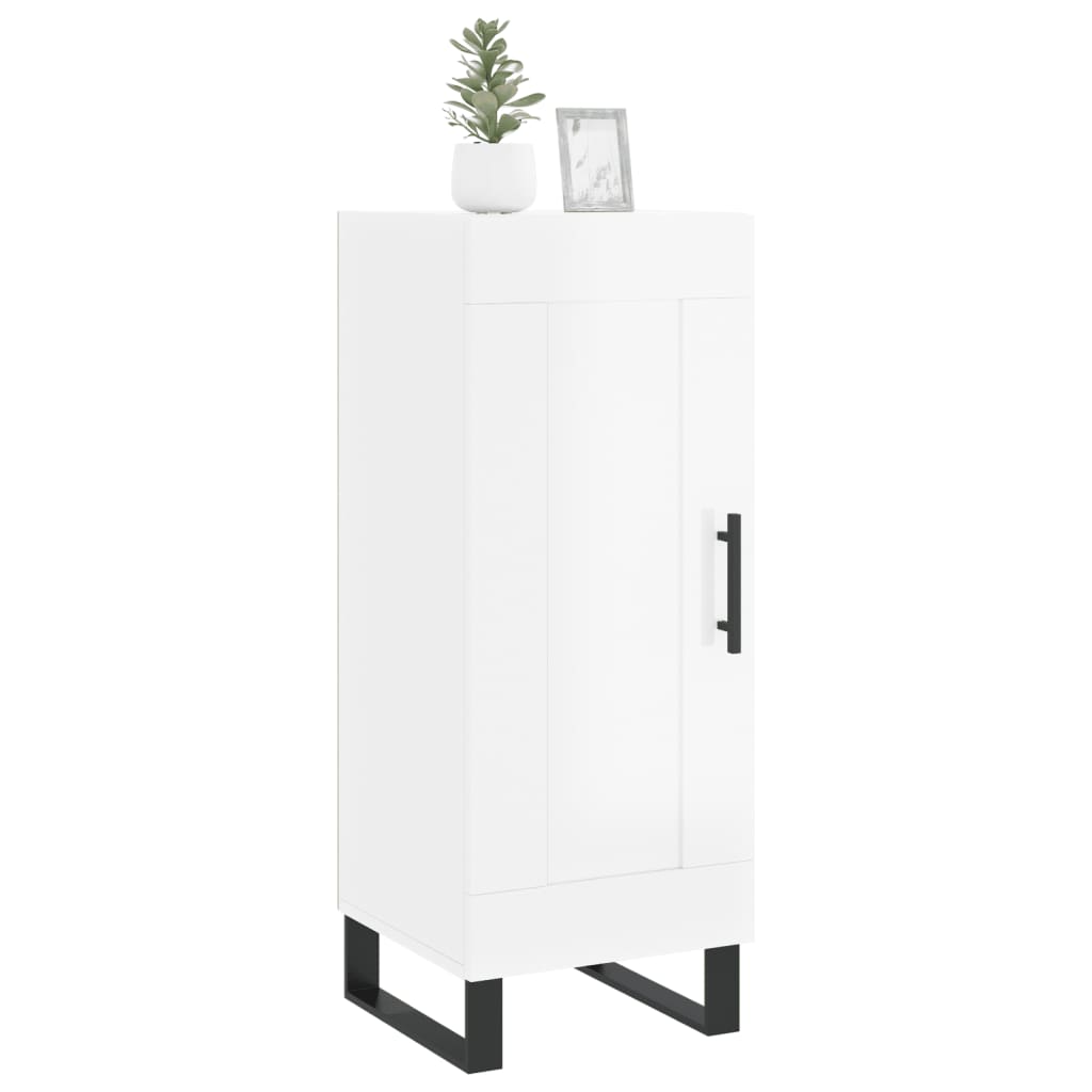 Skjenk høyglans hvit 34,5x34x90 cm konstruert tre
