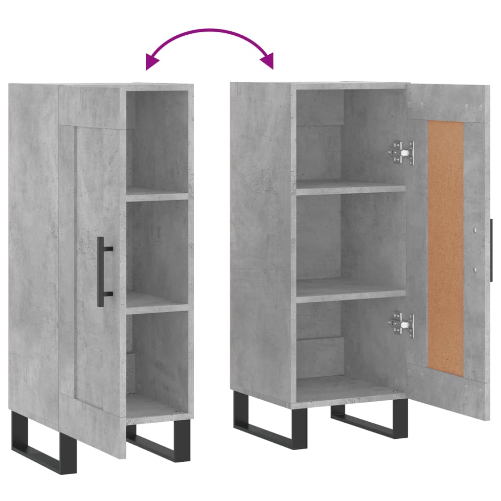 Skjenk betonggrå 34,5x34x90 cm konstruert tre
