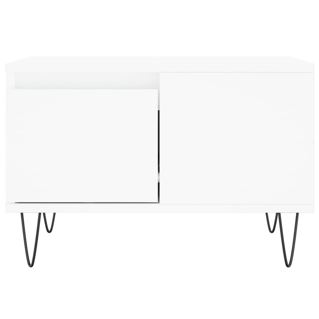 Salongbord hvit 55x55x36,5 cm konstruert tre
