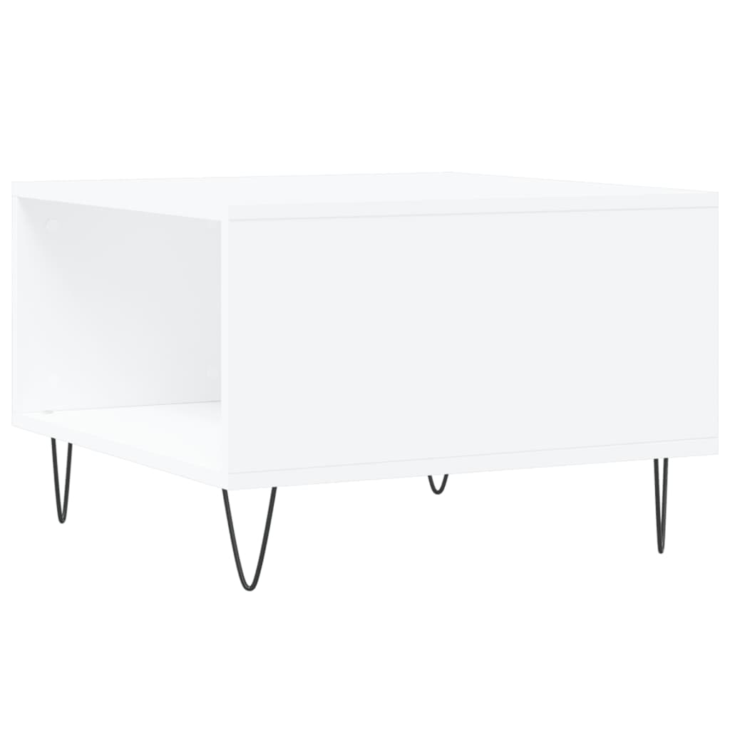 Salongbord hvit 55x55x36,5 cm konstruert tre
