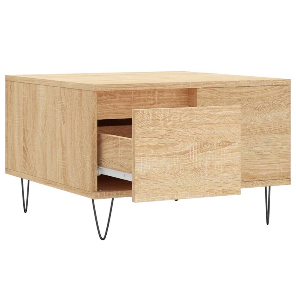 Salongbord sonoma eik 55x55x36,5 cm konstruert tre