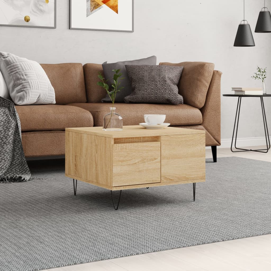 Salongbord sonoma eik 55x55x36,5 cm konstruert tre