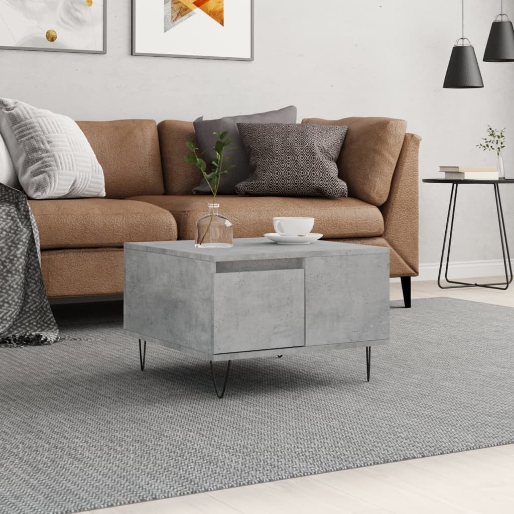 Salongbord betonggrå 55x55x36,5 cm konstruert tre