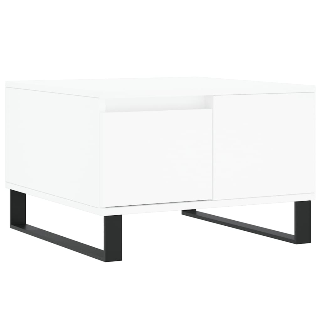 Salongbord hvit 55x55x36,5 cm konstruert tre