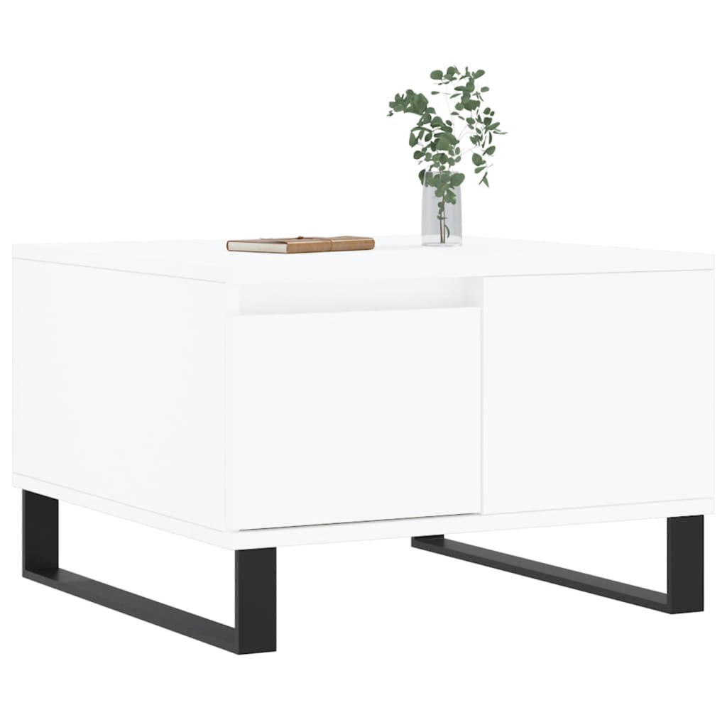 Salongbord hvit 55x55x36,5 cm konstruert tre