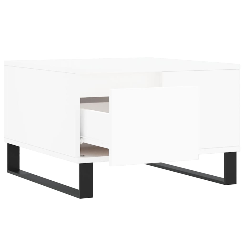 Salongbord hvit 55x55x36,5 cm konstruert tre