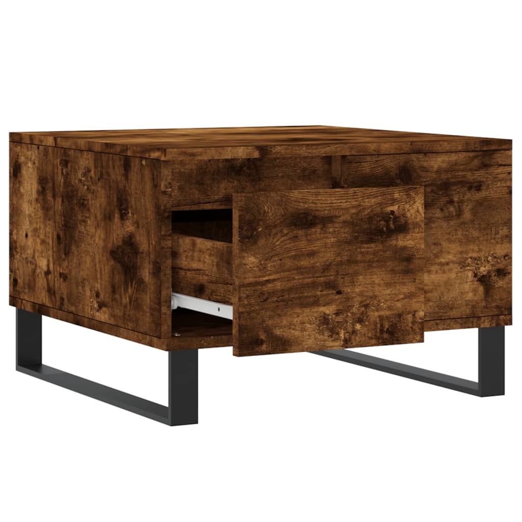 Salongbord røkt eik 55x55x36,5 cm konstruert tre