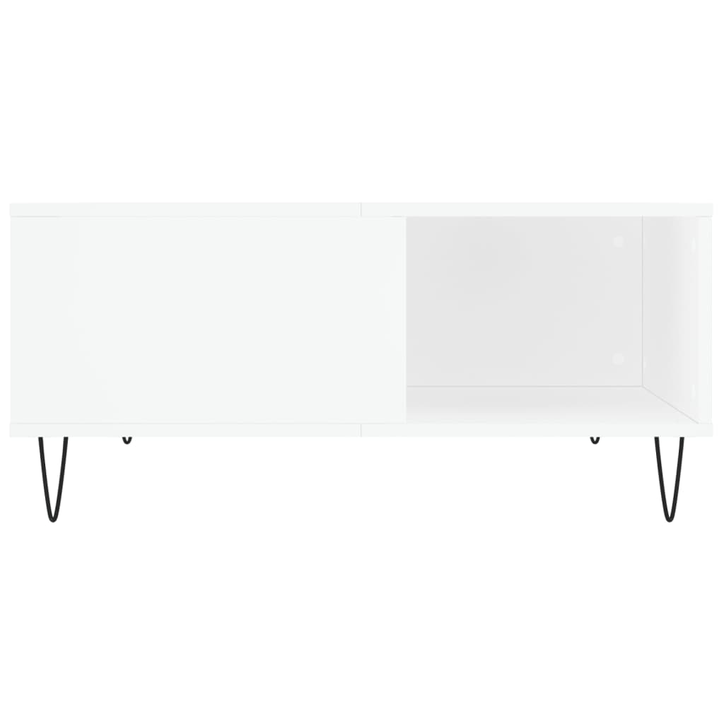 Salongbord hvit 80x80x36,5 cm konstruert tre