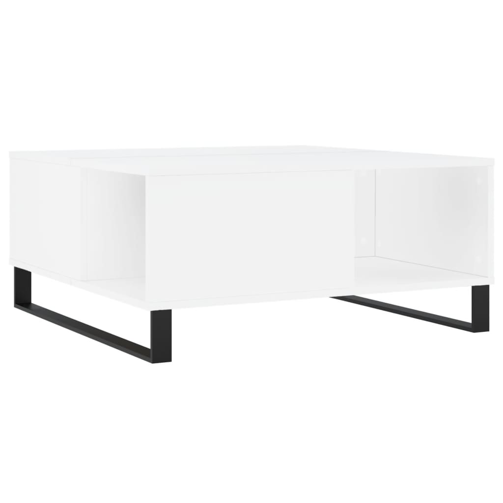 Salongbord hvit 80x80x36,5 cm konstruert tre